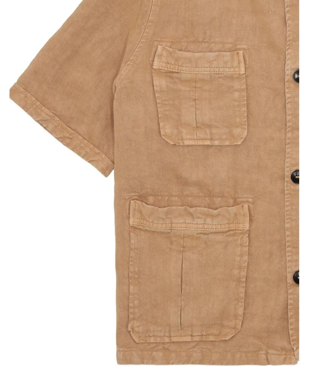 Fortela Natural Bohem Short-Sleeve Linen Shirt