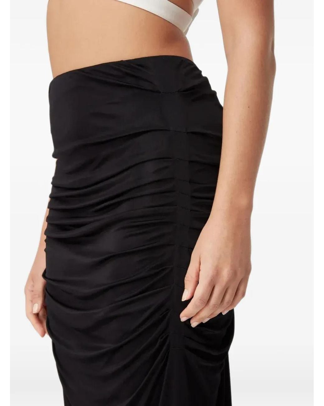 GAUGE81 Black Belem Draped Maxi Skirt