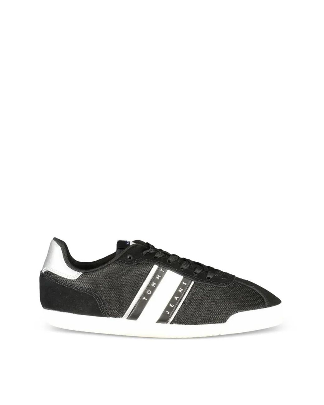Tommy Hilfiger Black Logo-Print Panelled Sneakers