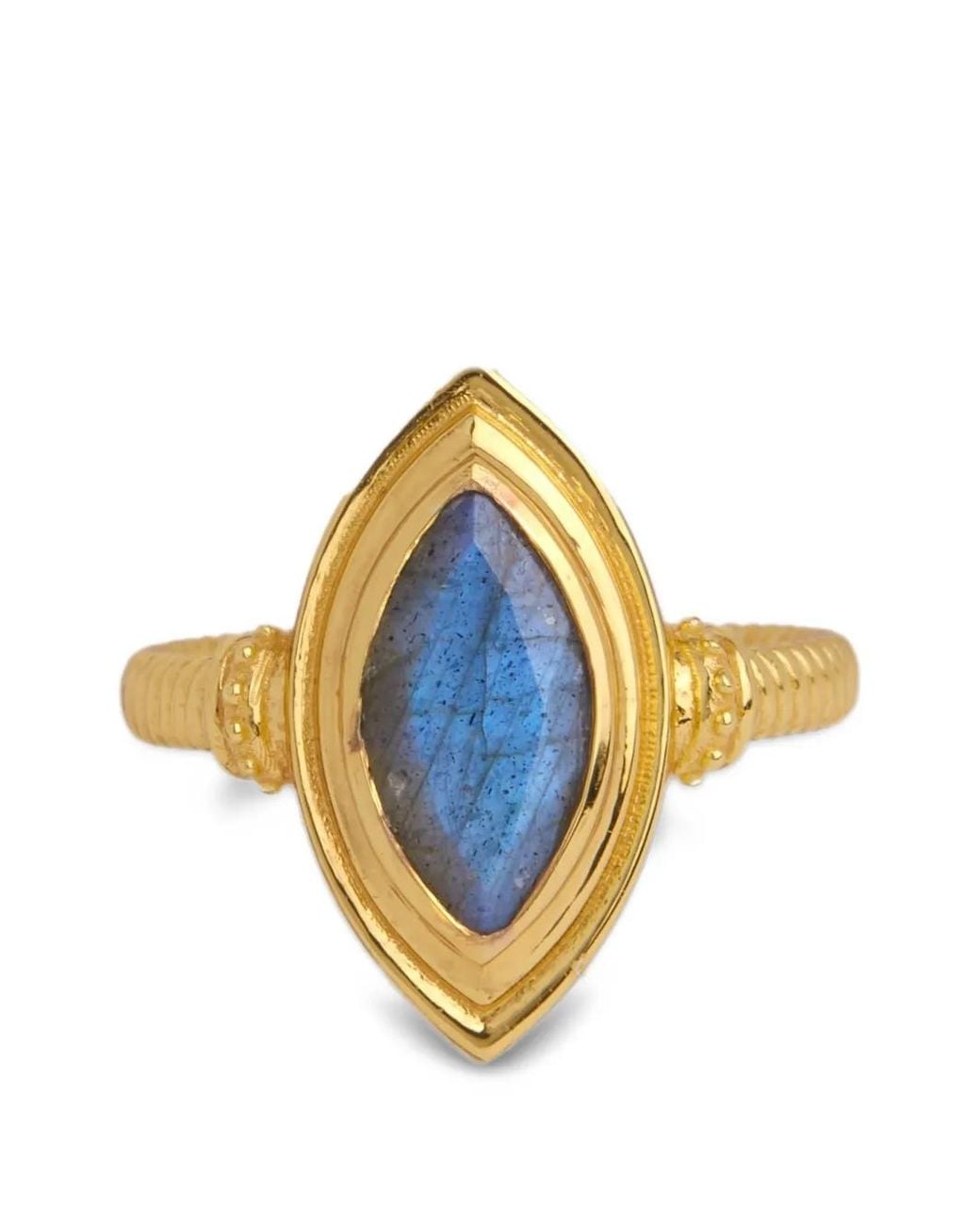Ottoman Hands Metallic Marquise Labradorite Rings
