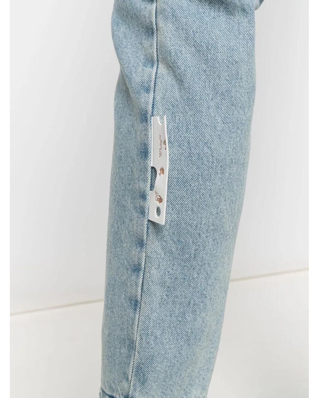Off-White c/o Virgil Abloh Blue High-Waisted Straight-Leg Jeans