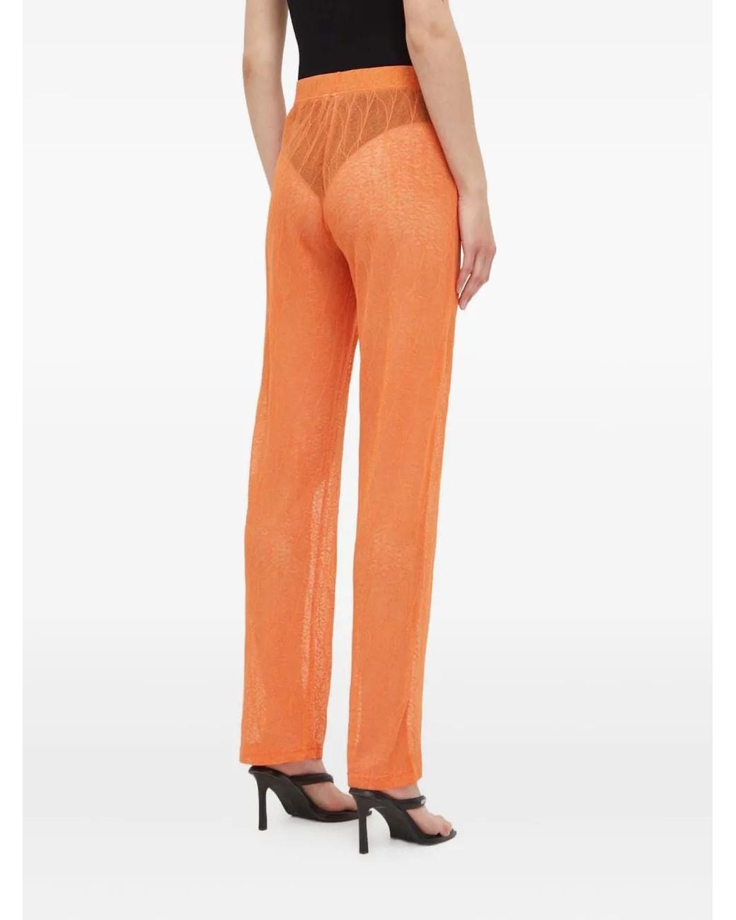 Résumé Orange Openwork Trousers
