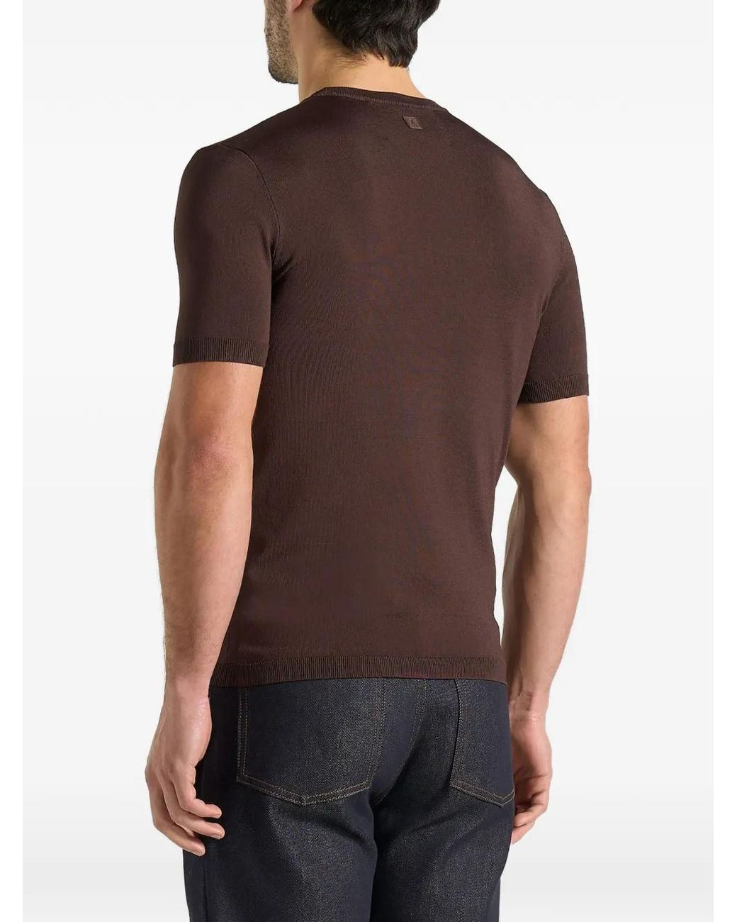 Manière De Voir Purple Ts010 Luxe Knitted T-Shirt for men