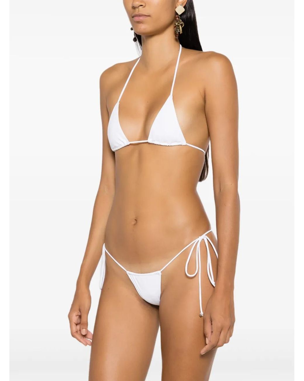 Amir Slama White Halterneck Triangle Bikini
