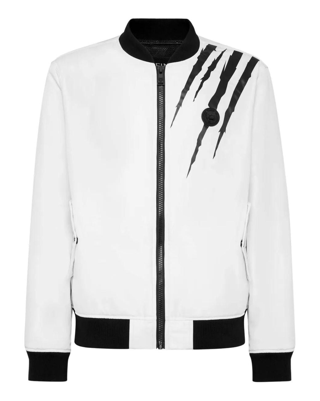 Chaqueta Bómber Scratch Philipp Plein de hombre de color White