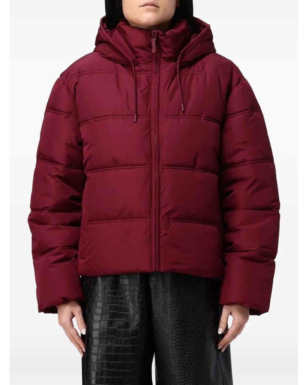 Chaqueta Acolchada Con Capucha DISCLAIMER de color Red