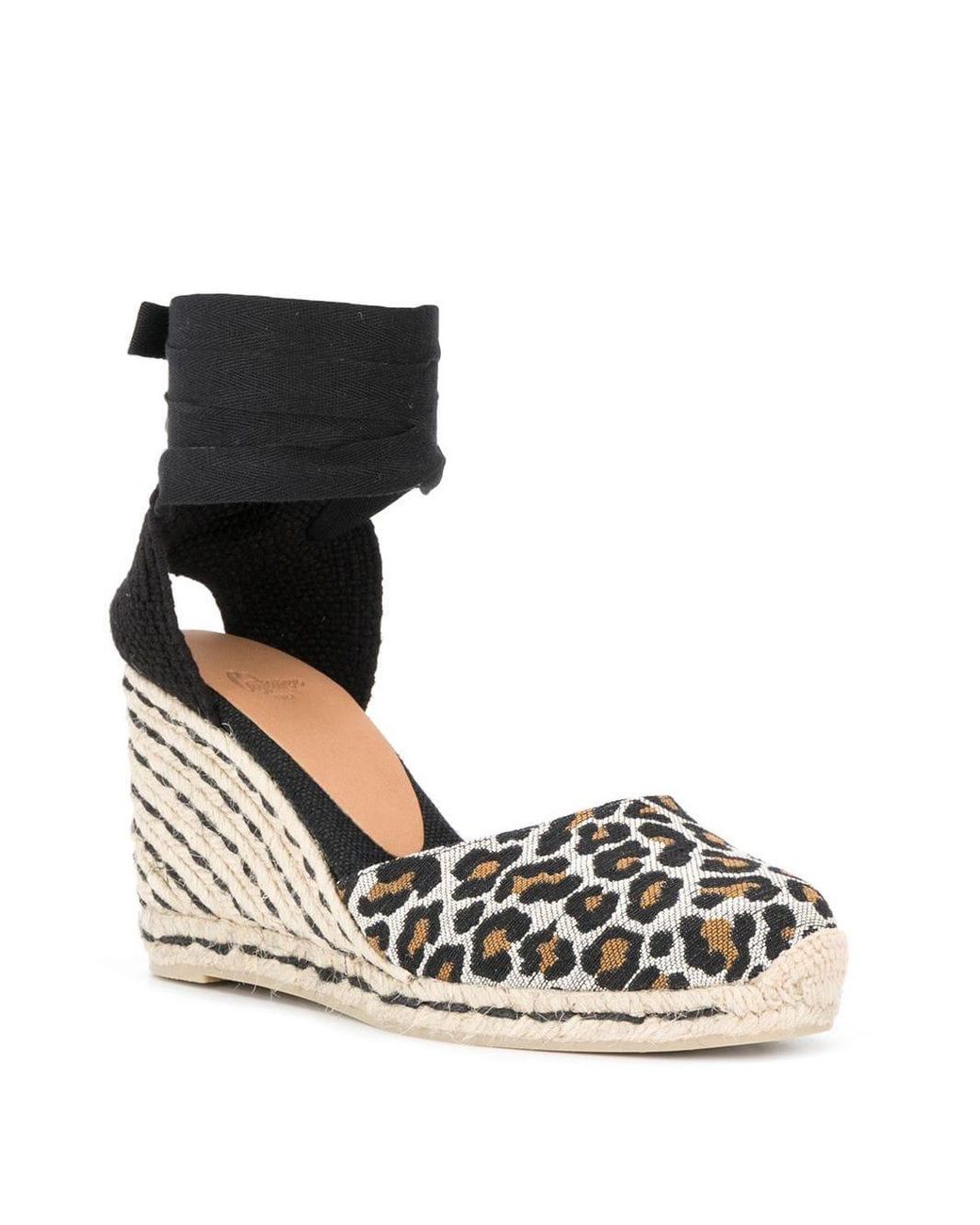 Castañer Leopard Print Wedge Espadrilles in Black | Lyst