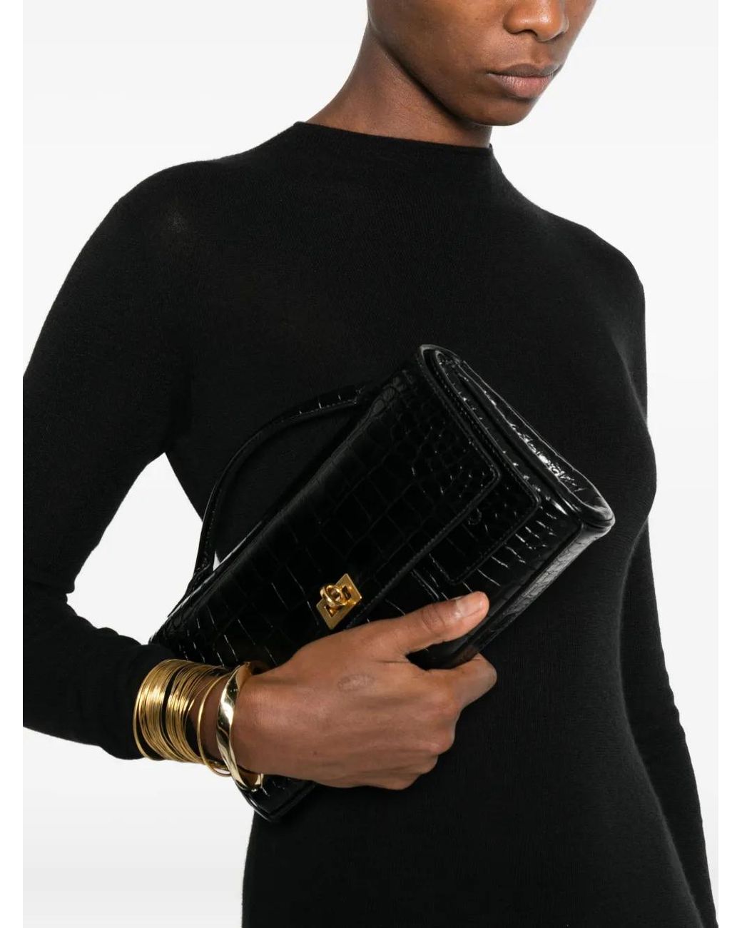 Tom Ford Black Long-Sleeve Maxi Dress