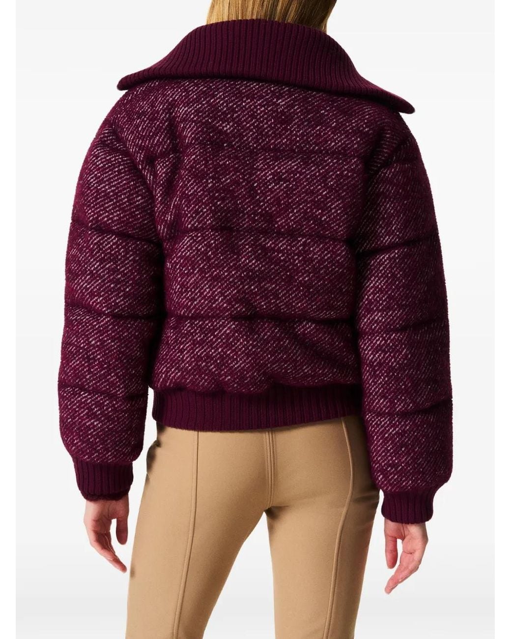 Perfect Moment Red Bouclé-Wool Padded Jacket