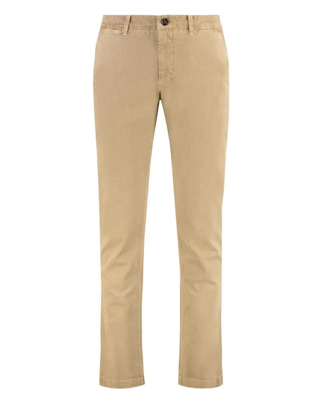 Moorer Natural Button-Fastening Trousers for men