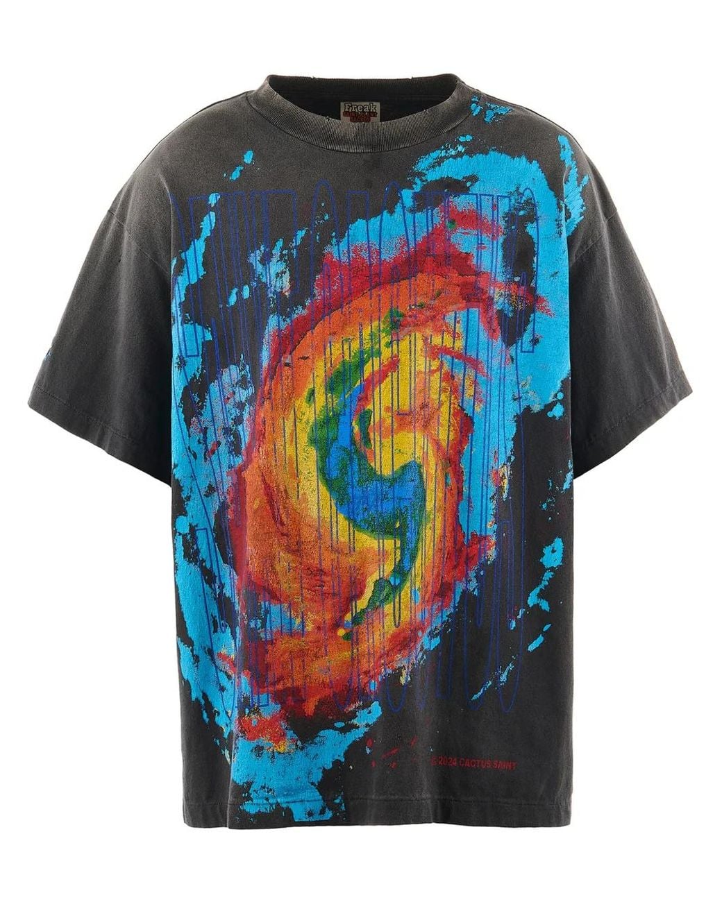 SAINT Mxxxxxx Blue X Cactus Plant Flea Market Abstract-Print T-Shirt for men