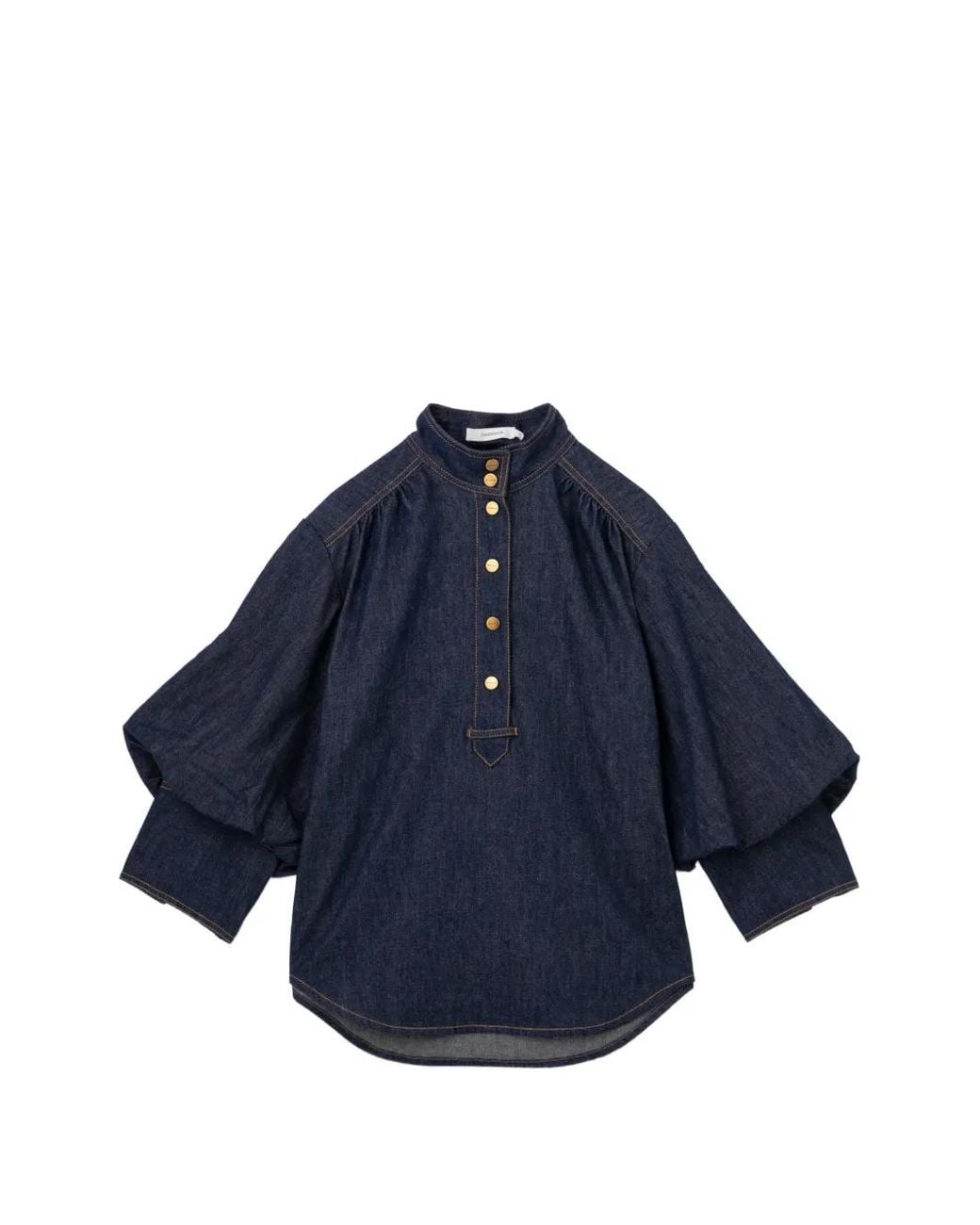Zimmermann Blue Billow Denim Blouse