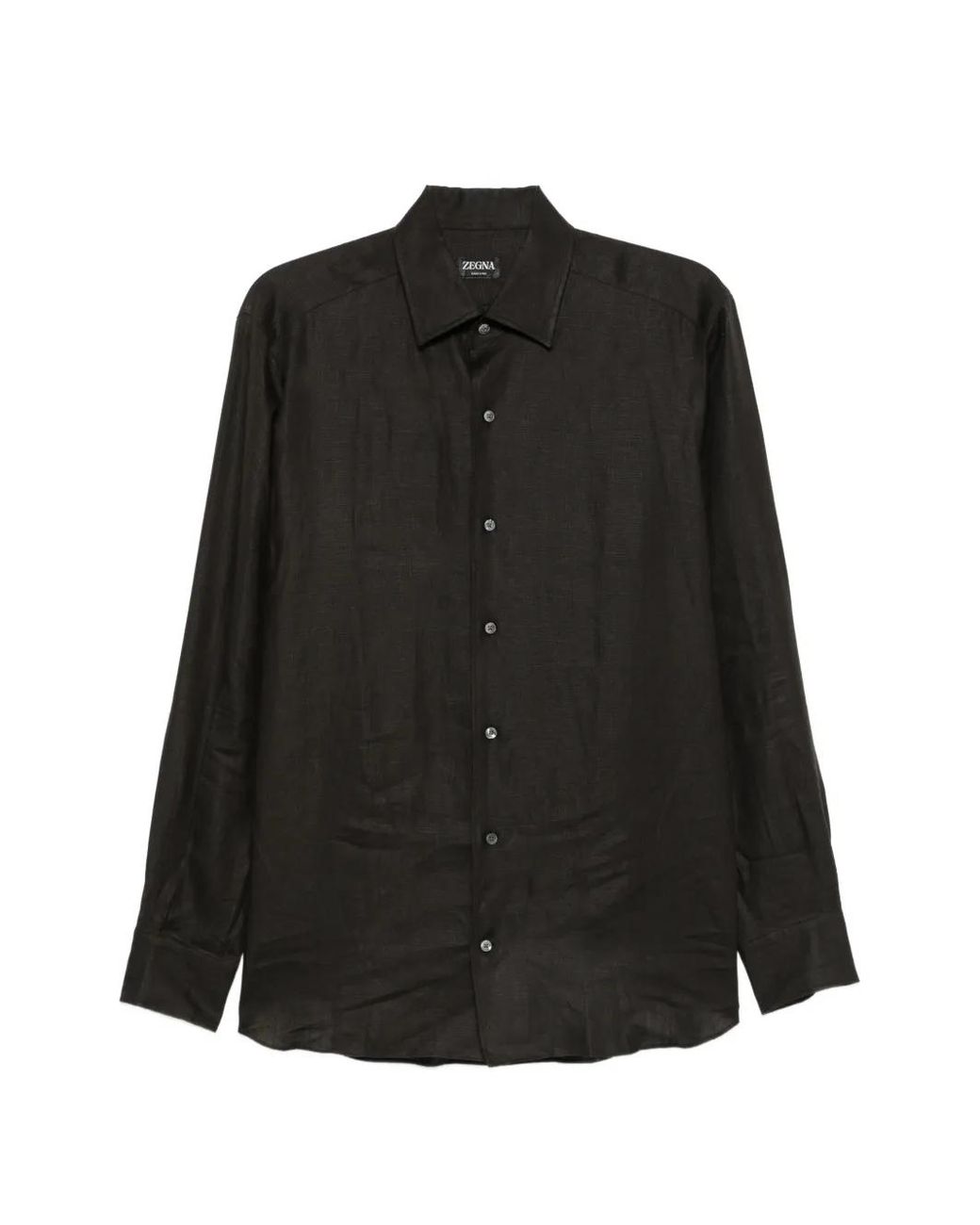 Zegna Black Oasi Lino Shirt for men