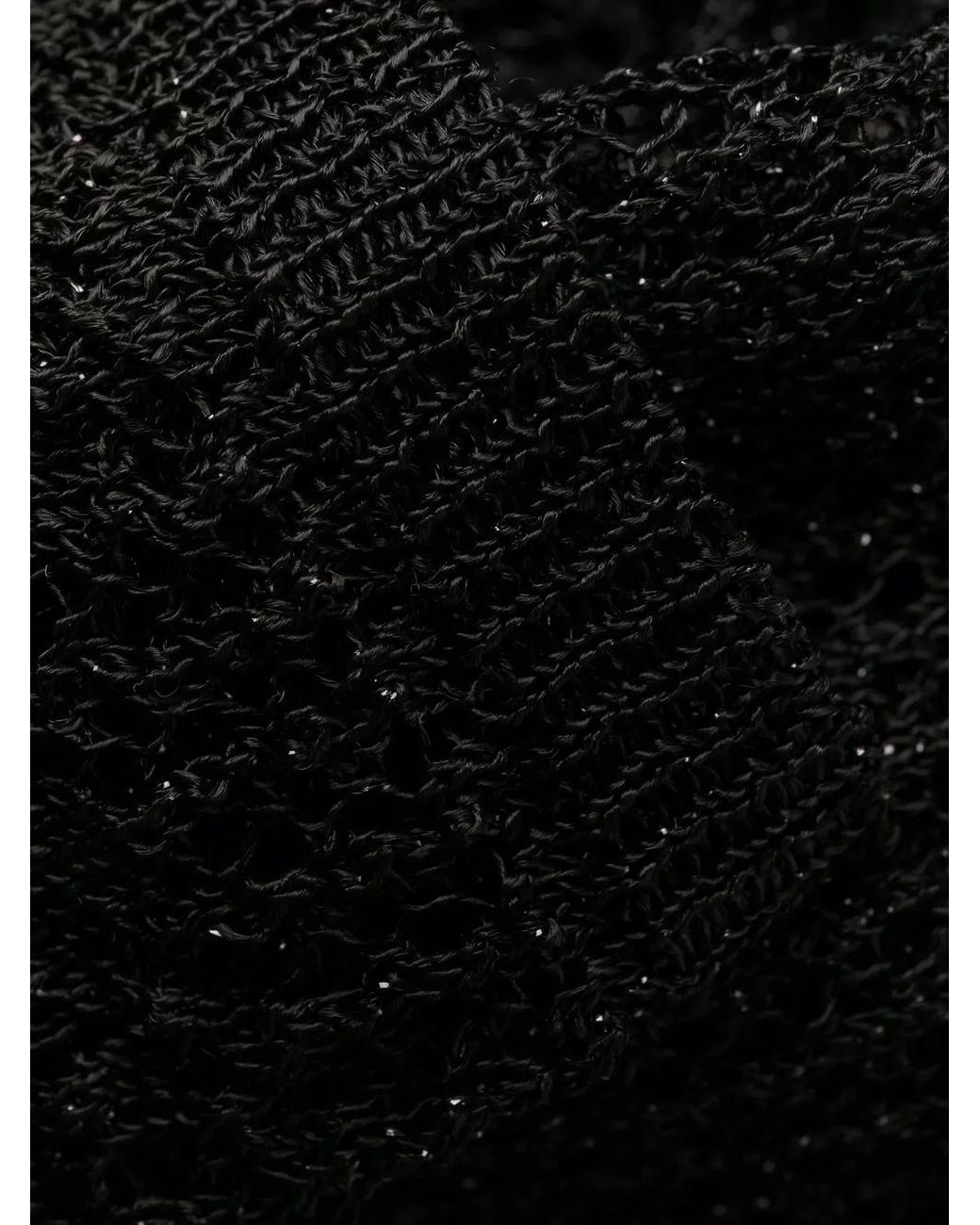 DSquared² Black Open-Knit Long-Sleeve Dress