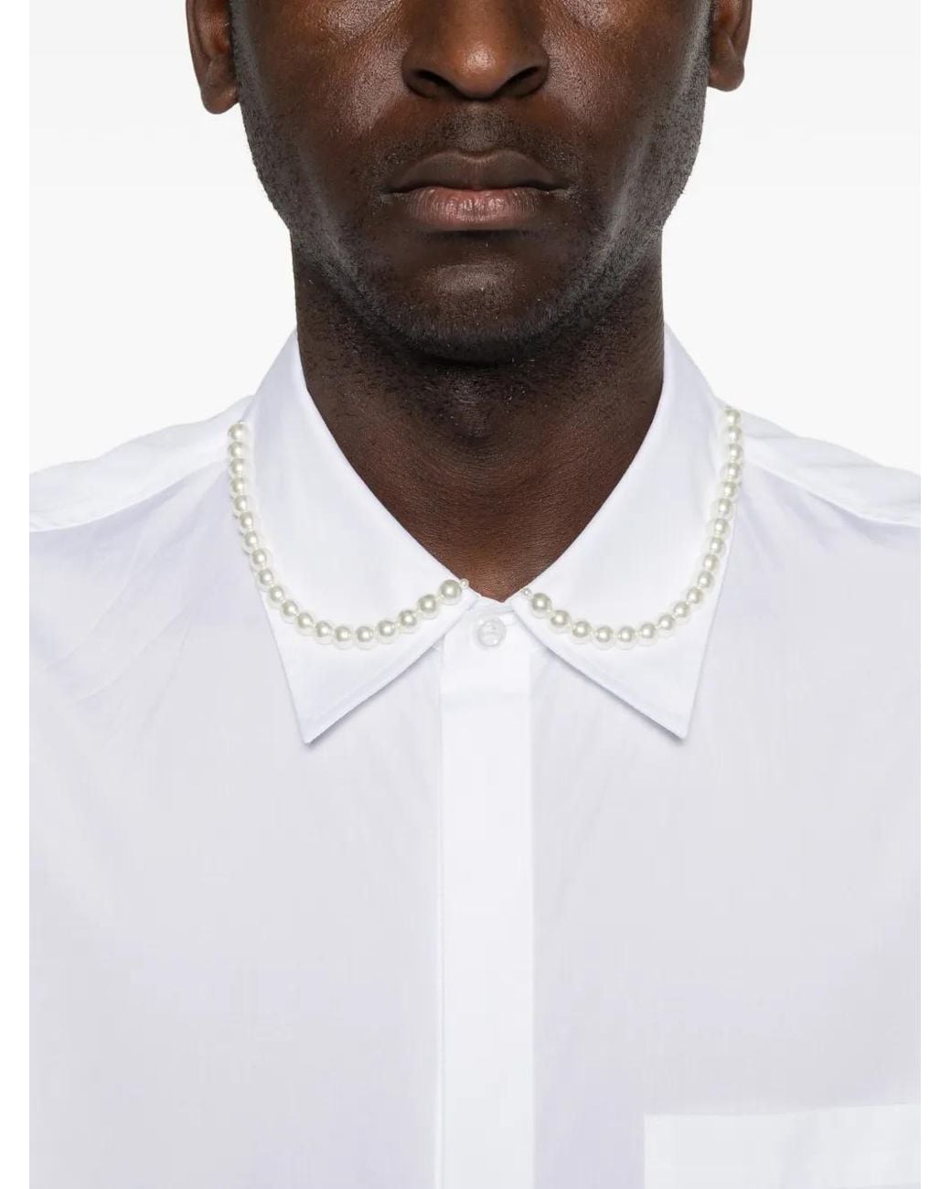 Simone Rocha White Pearl-Embellished Shirt for men