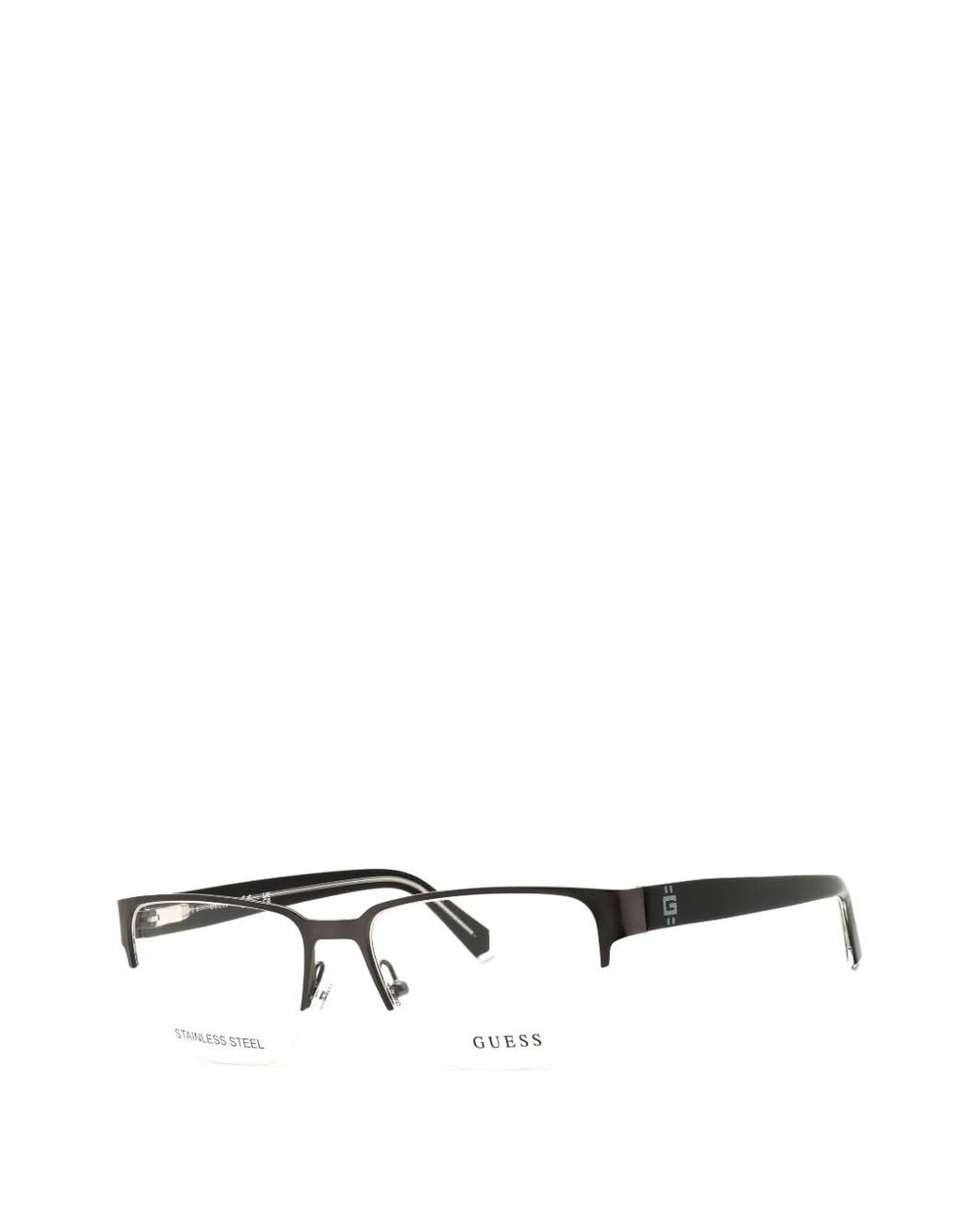 Guess White Rectangle-Frame Glasses for men