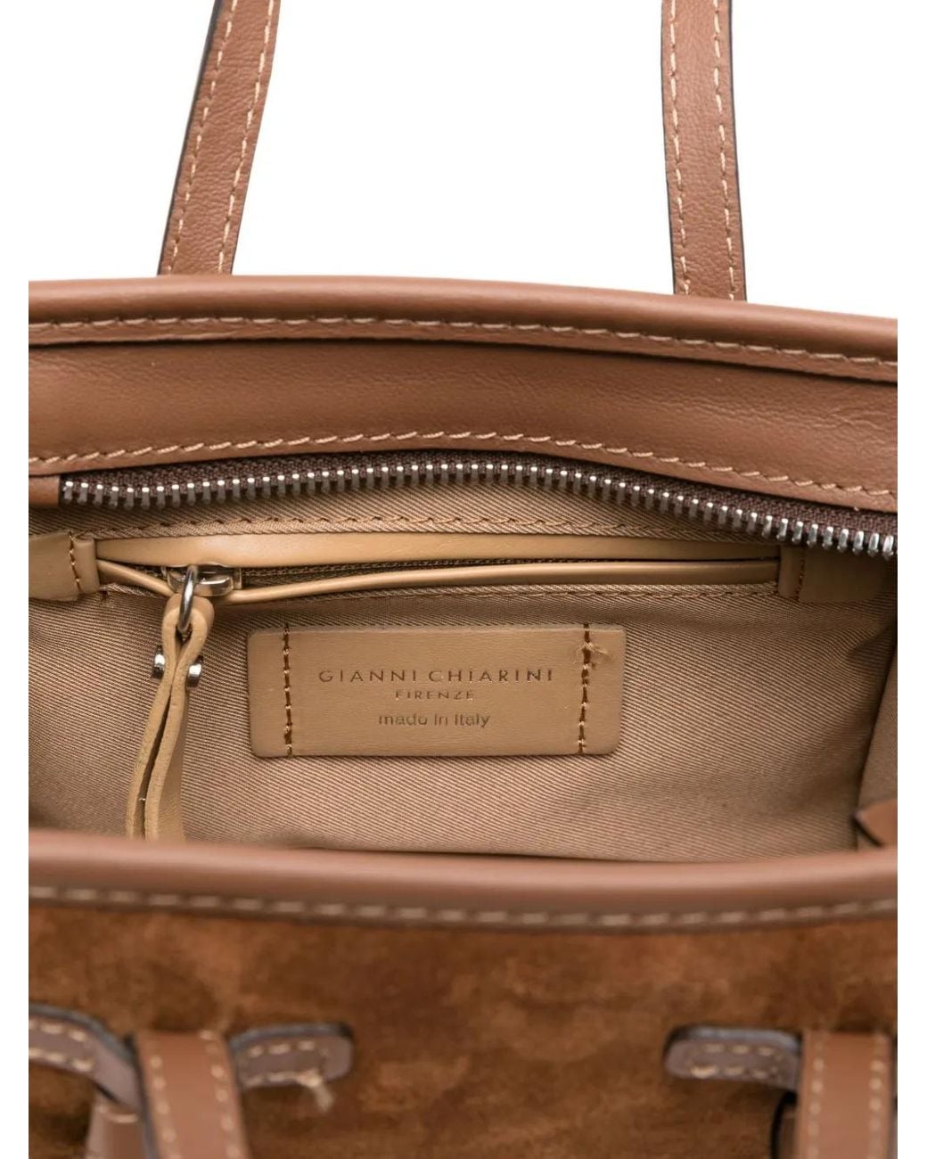 Gianni Chiarini Brown Miss Marcella Knotted-Detail Suede Tote Bag