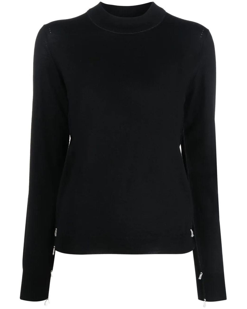 Maison Margiela Black Wool Crewneck Jumper