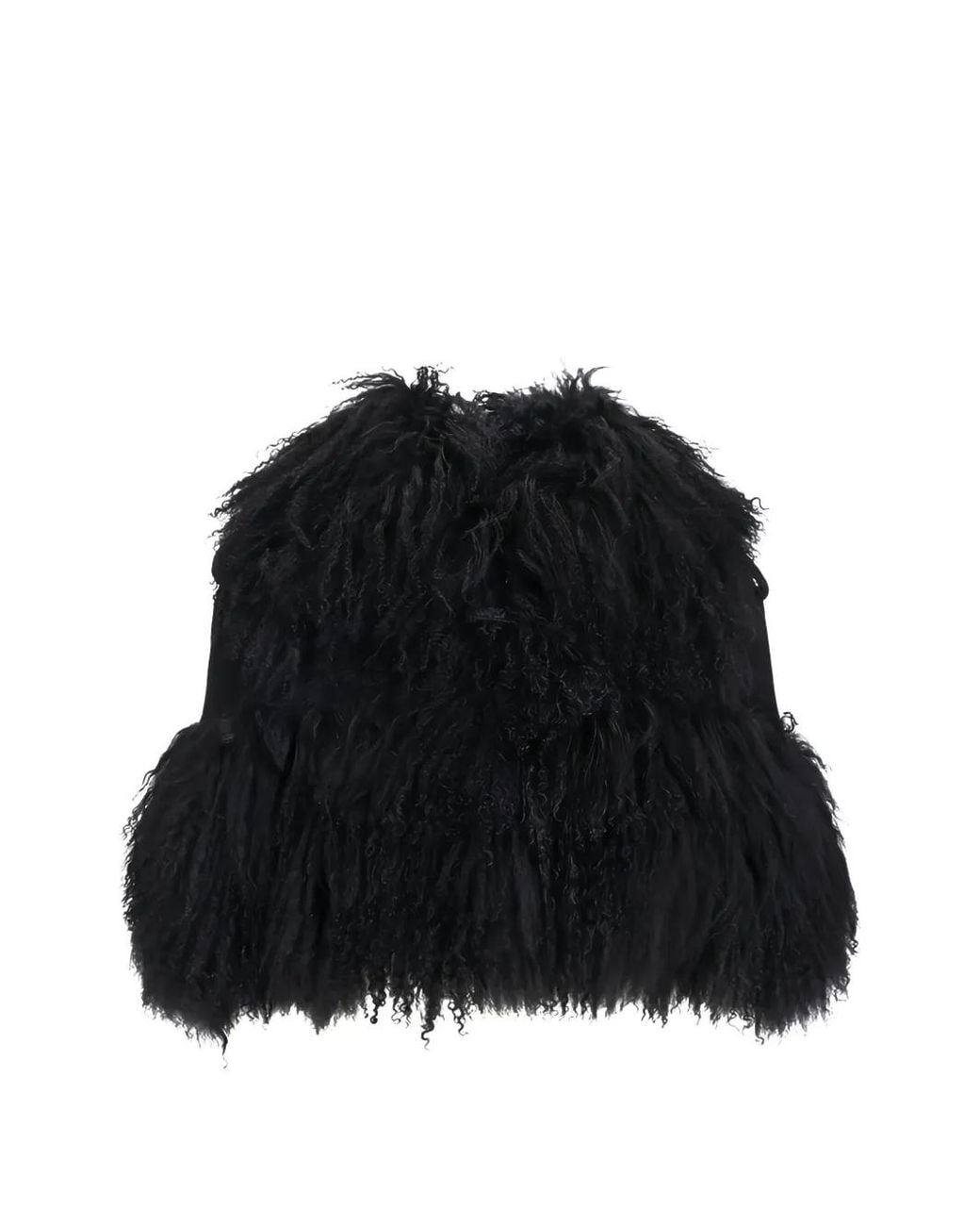 GIUSEPPE DI MORABITO Black Shearling-Trim Sleeveless Jacket