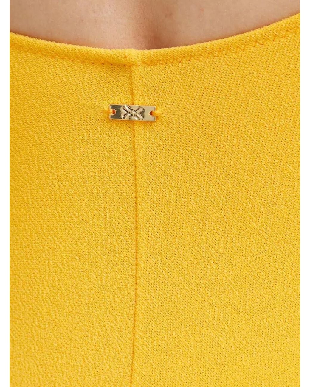 Benetton Yellow Cut-Out Ruched Swimsuit