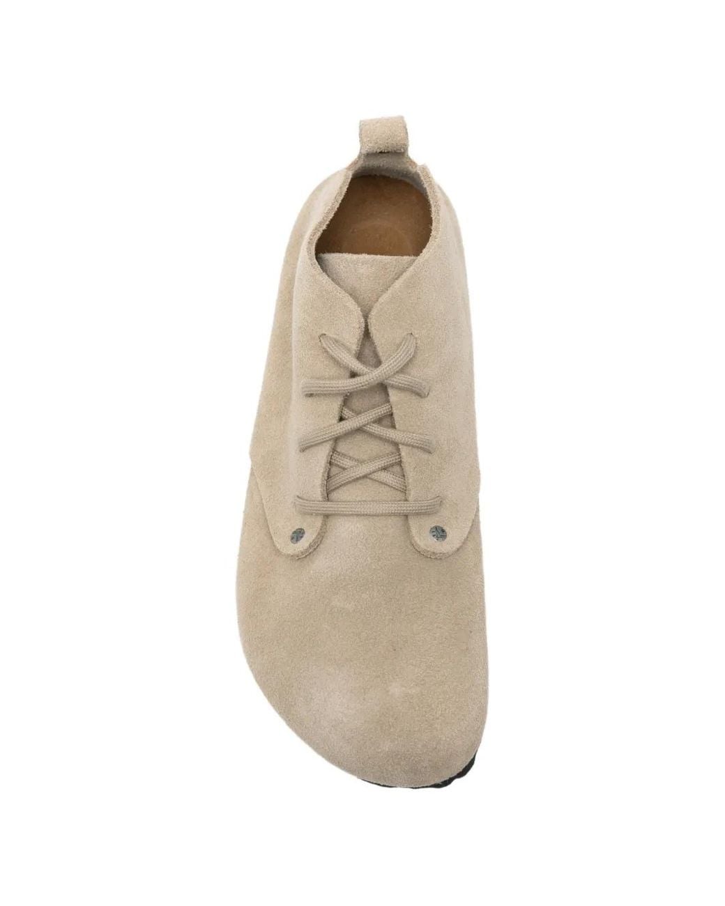 Birkenstock White Dundee Suede Lace-Up Shoes