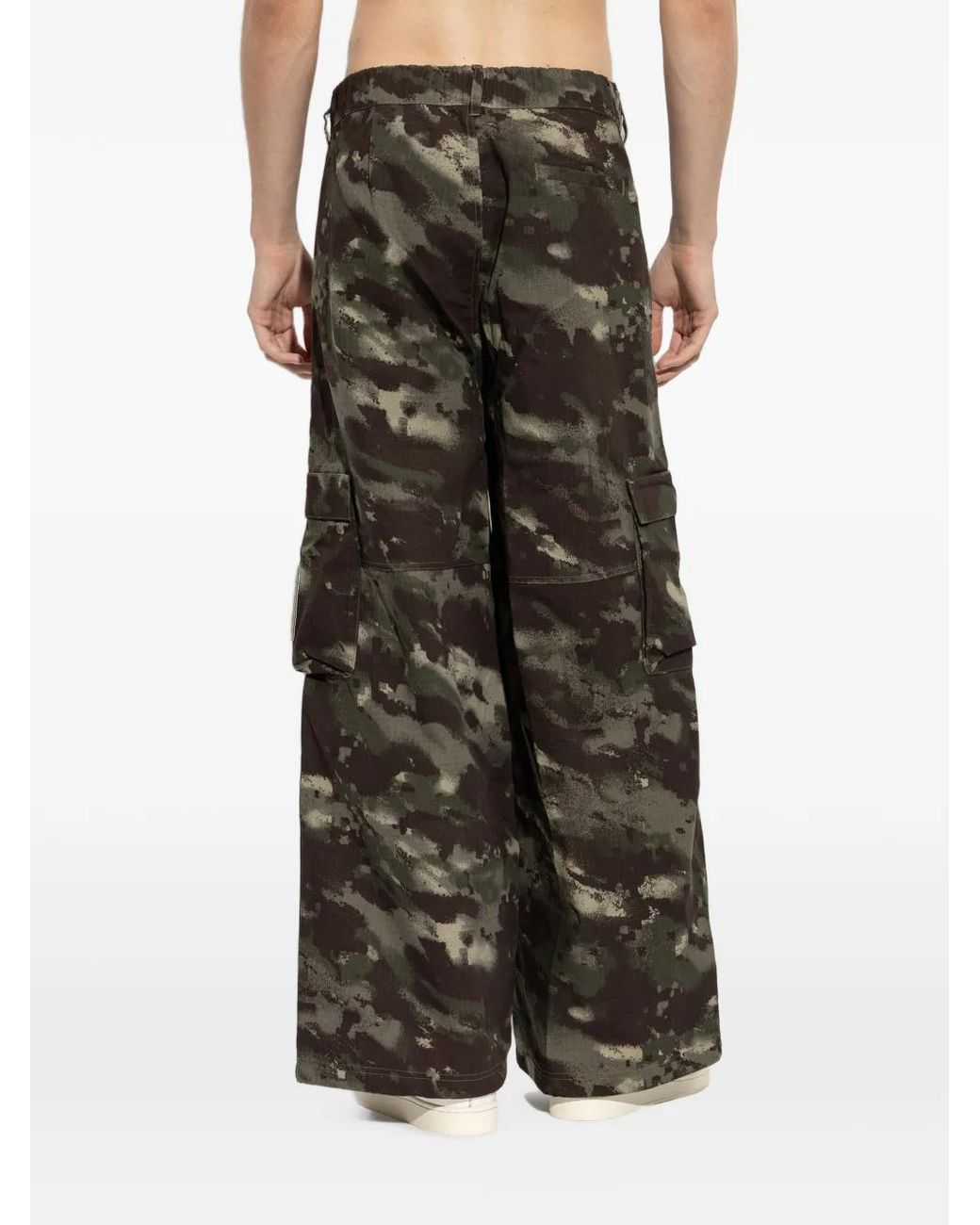 Adidas Brown Camo Camouflage-Print Wide-Leg Trousers for men