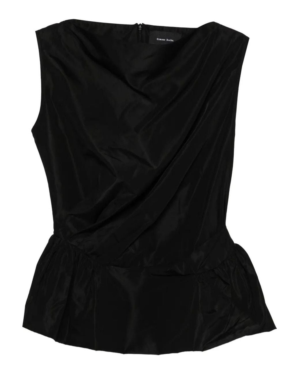 Simone Rocha Black Draped Peplum Top