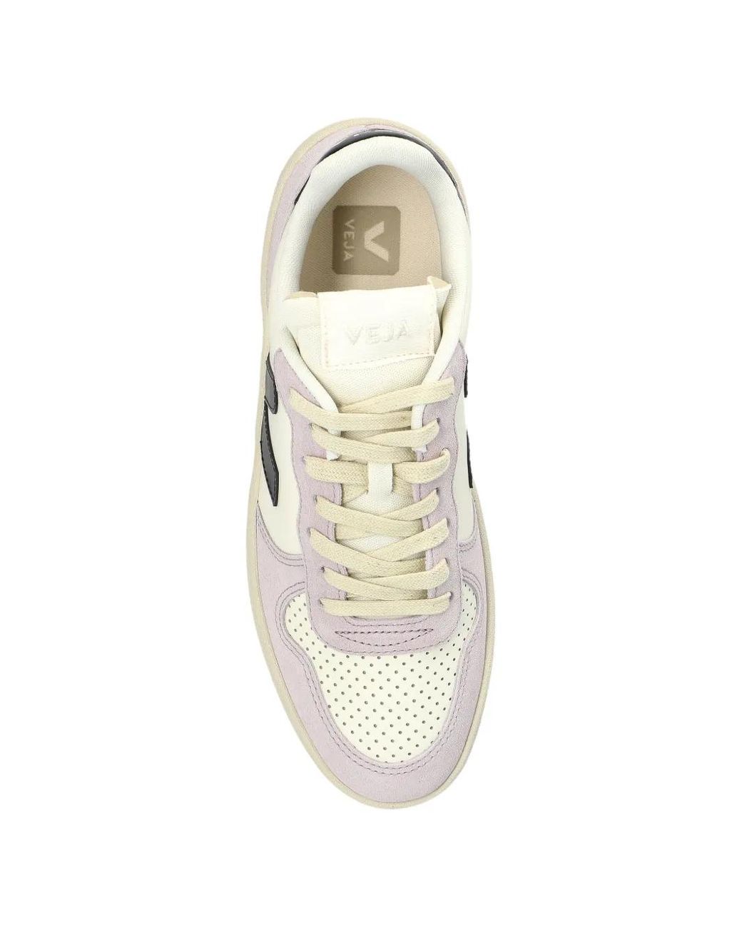 Veja White V-10 Panelled Sneakers