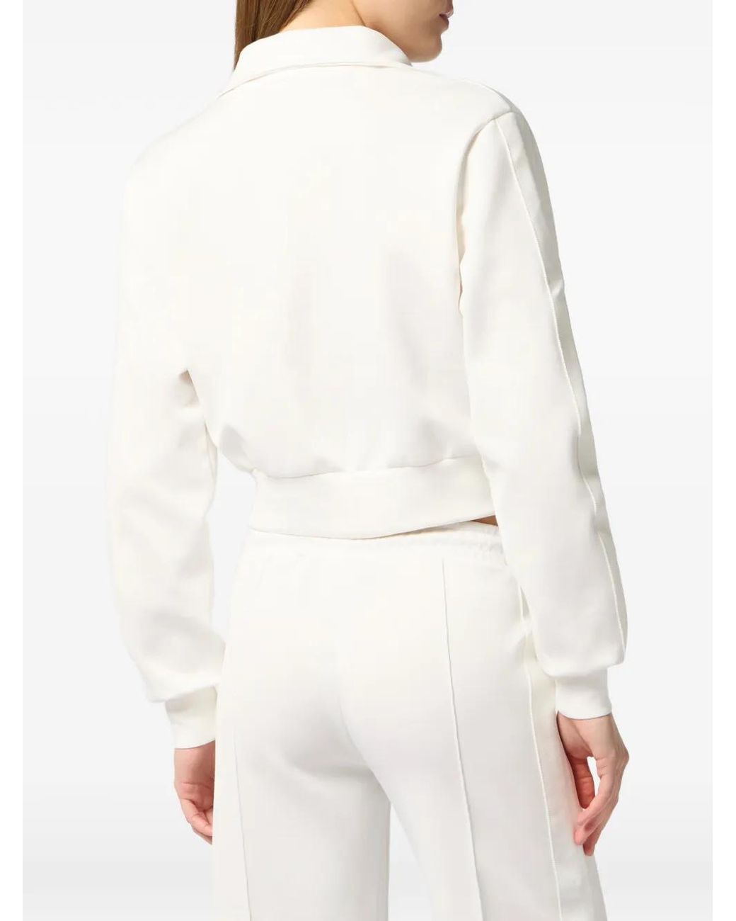 Philipp Plein White Chenille Zip Jacket Fatale