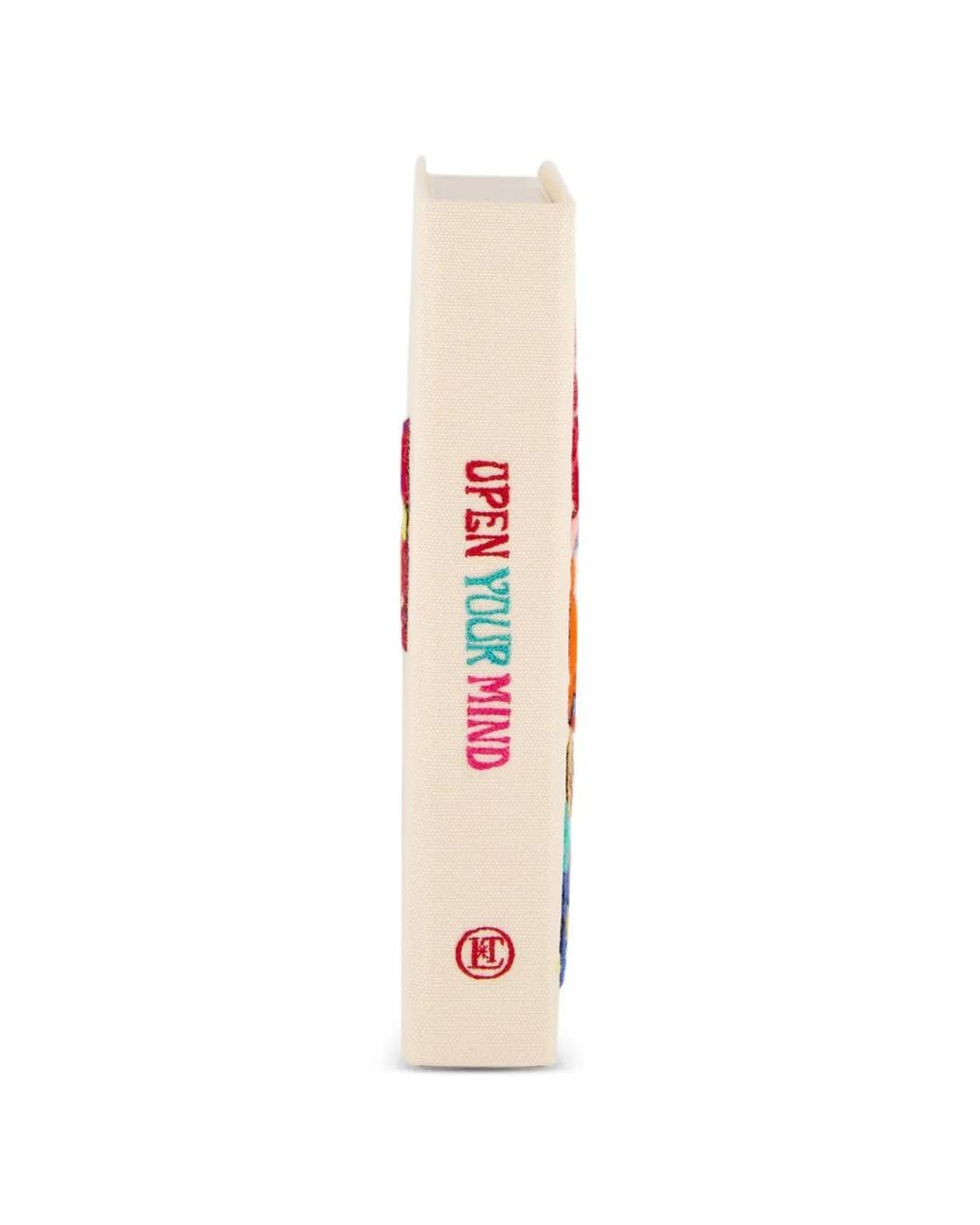 Olympia Le-Tan White Open Your Mind Embroidered Book Clutch Bag
