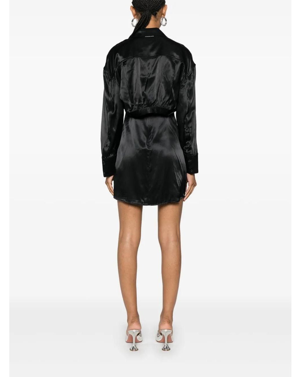 Alexander Wang Black Satin Slip Dress