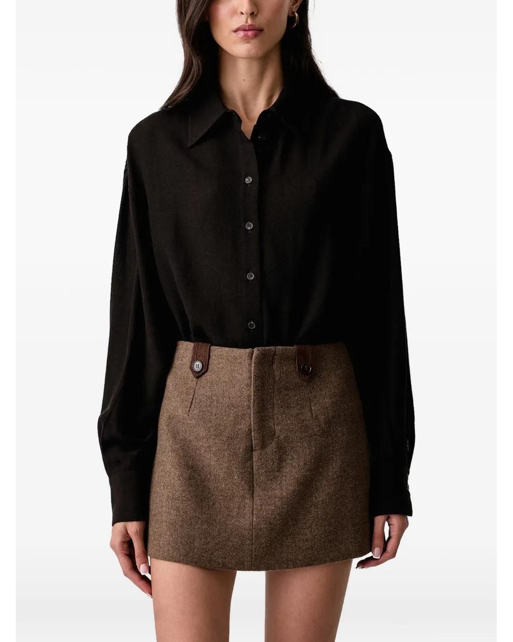 Twinset Black Button-Down Long-Sleeve Shirt