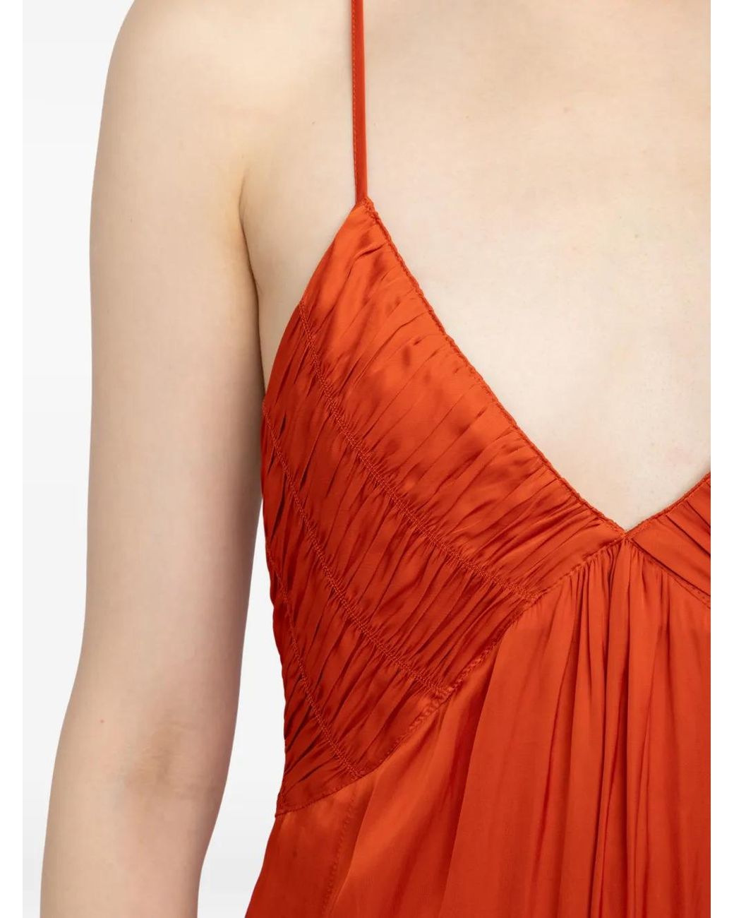 Zadig & Voltaire Red Rayonne Spaghetti-Strap Maxi Dress
