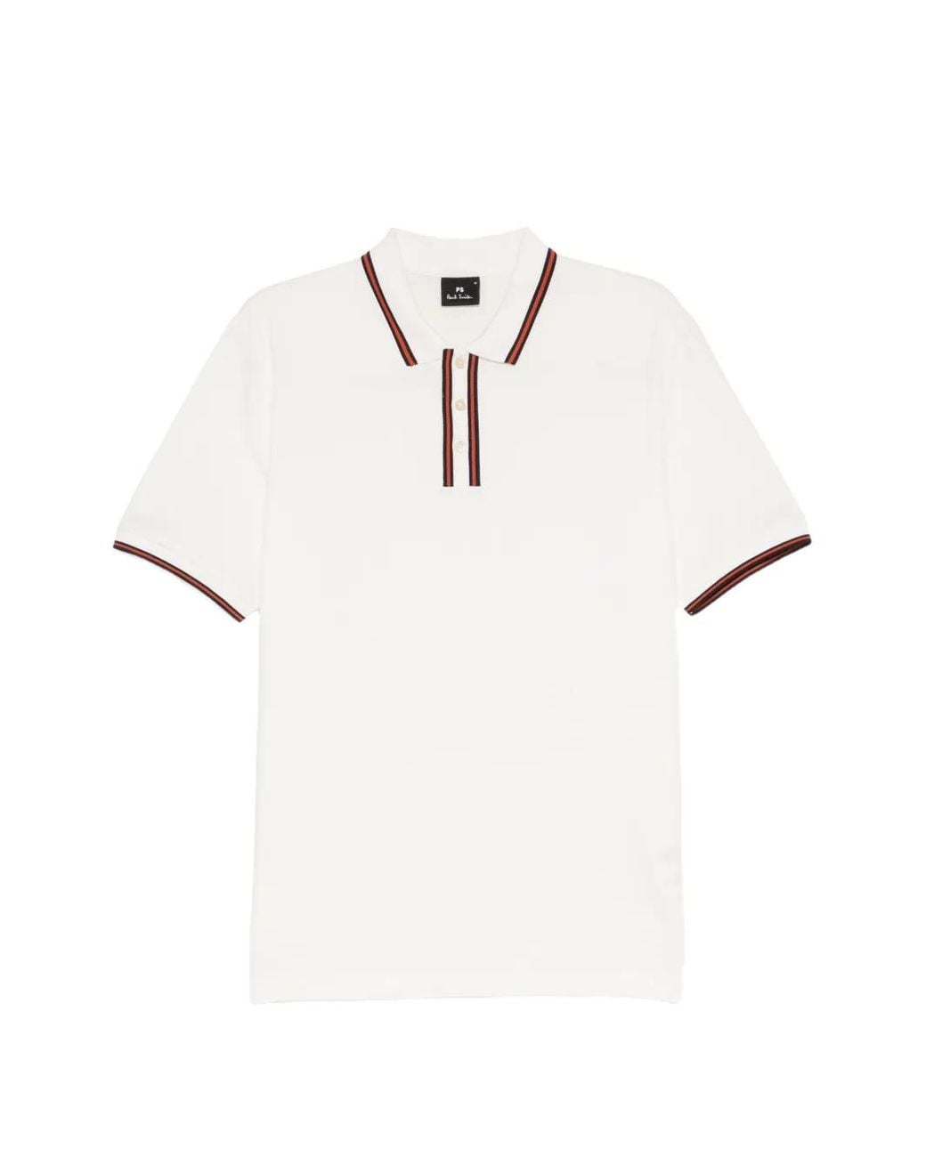 Paul Smith White Short-Sleeve Striped Polo Shirt for men
