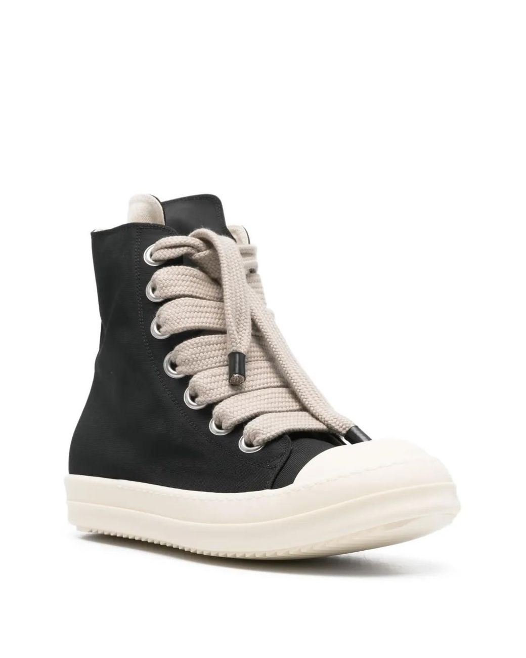 Rick Owens Black High-Top Lace-Up Fastening Sneakers for men