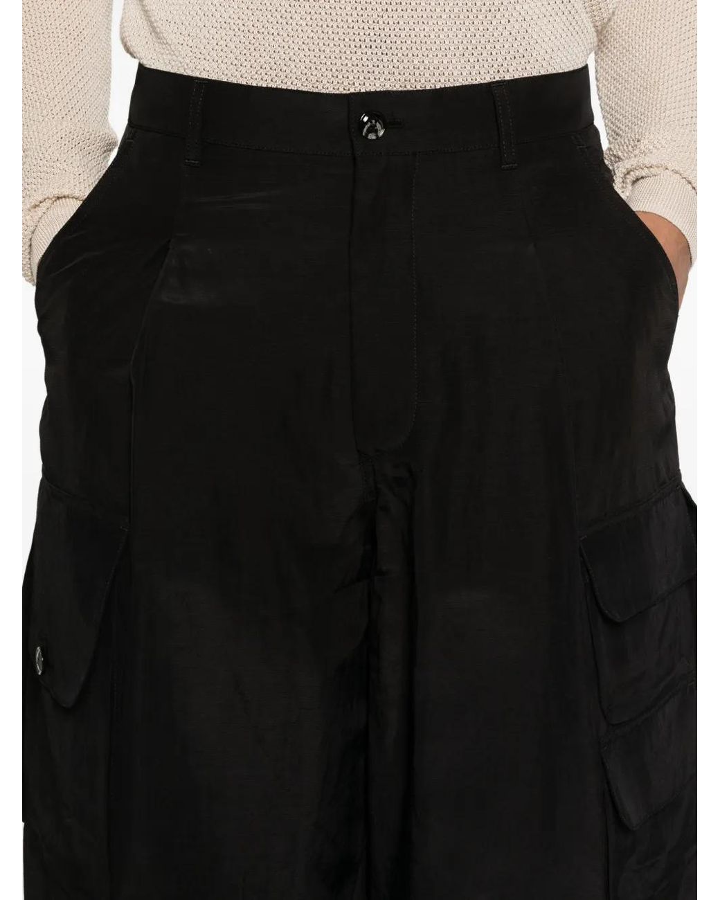 Giorgio Armani Black Cargo-Pocket Trousers for men