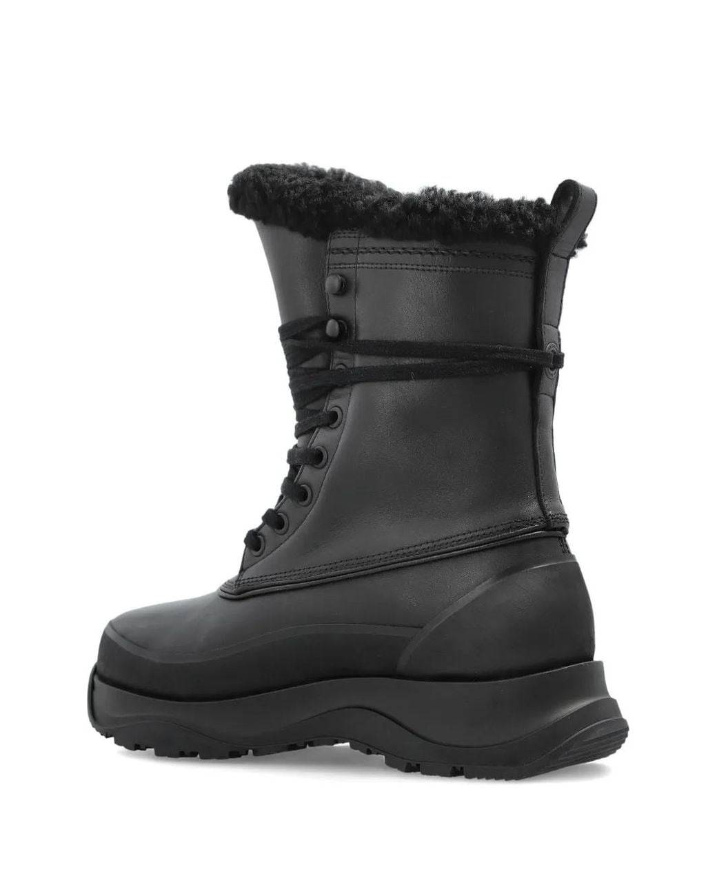 Canada Goose Black Fur-Trim Lace-Up Boots