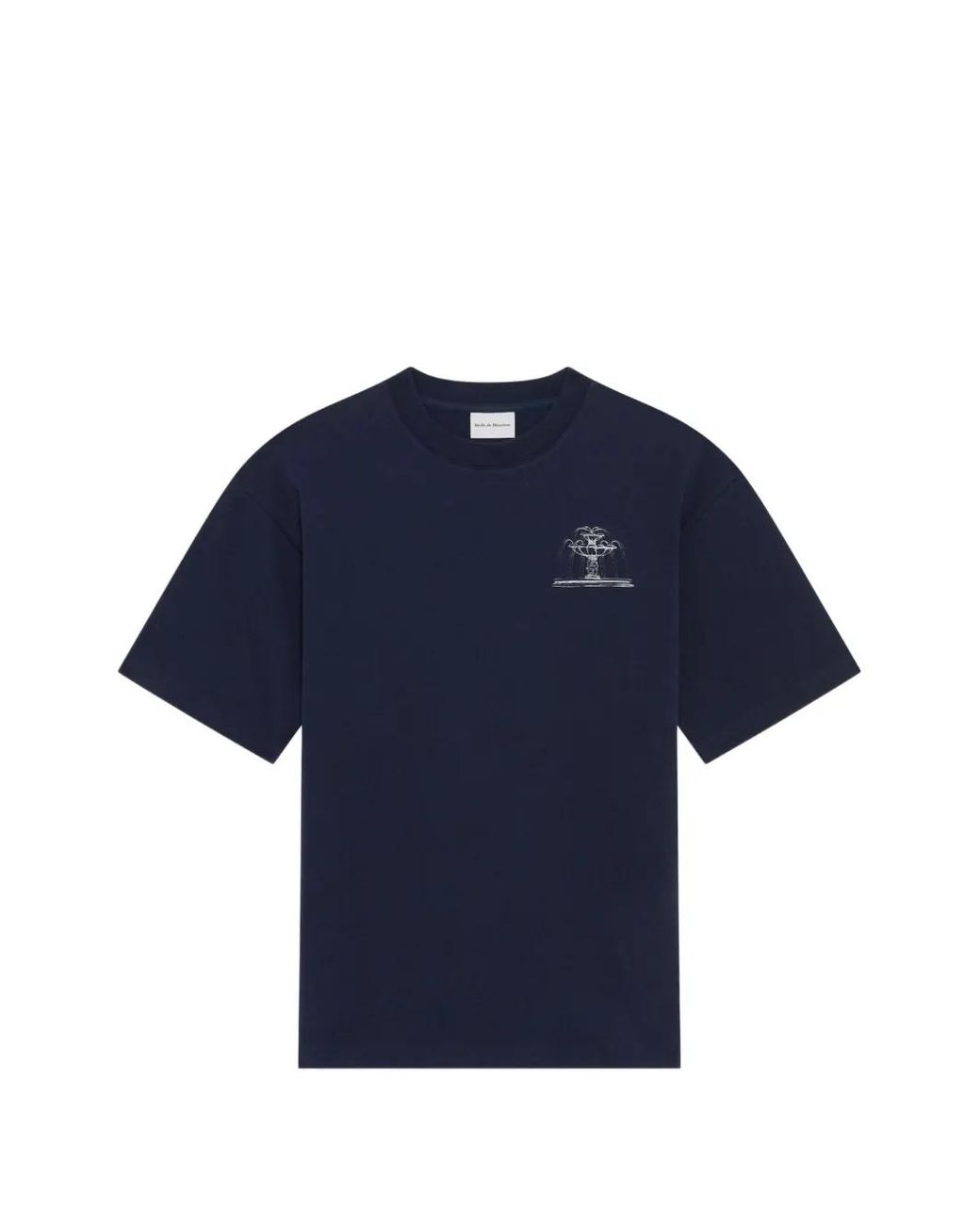 Drole de Monsieur Blue Fountain-Print Short-Sleeve T-Shirt for men
