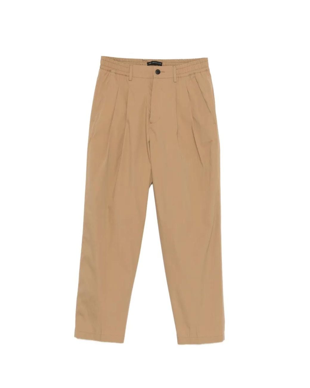 Low Brand Natural Pleated Elasticated-Waistband Trousers for men