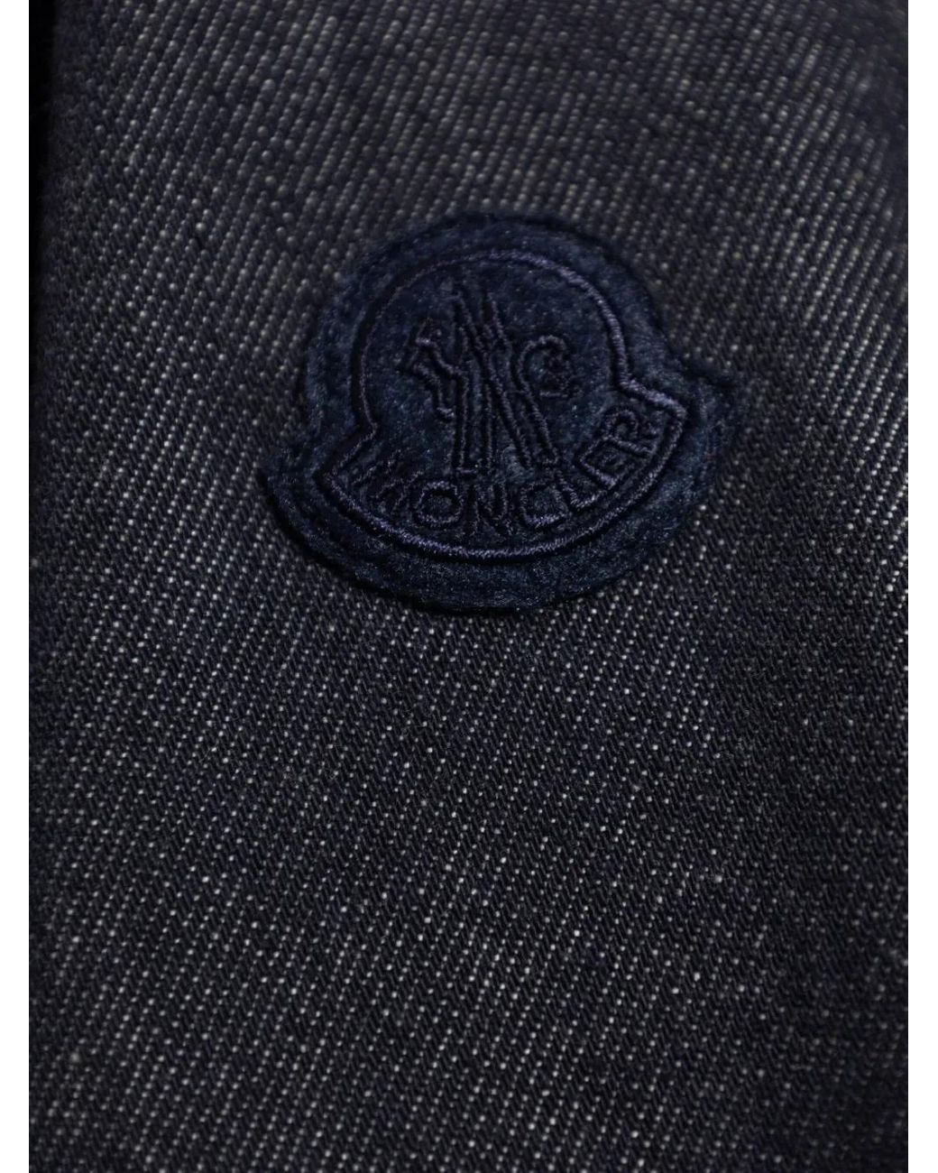 Moncler Blue Denim Long-Sleeved Shirt for men