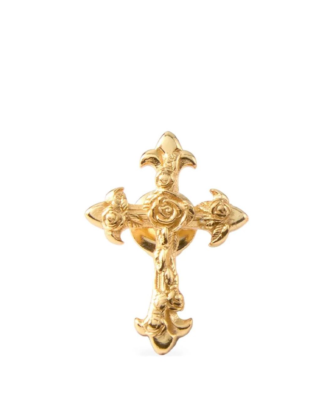 Emanuele Bicocchi Metallic Rose Cross Stud Earring for men