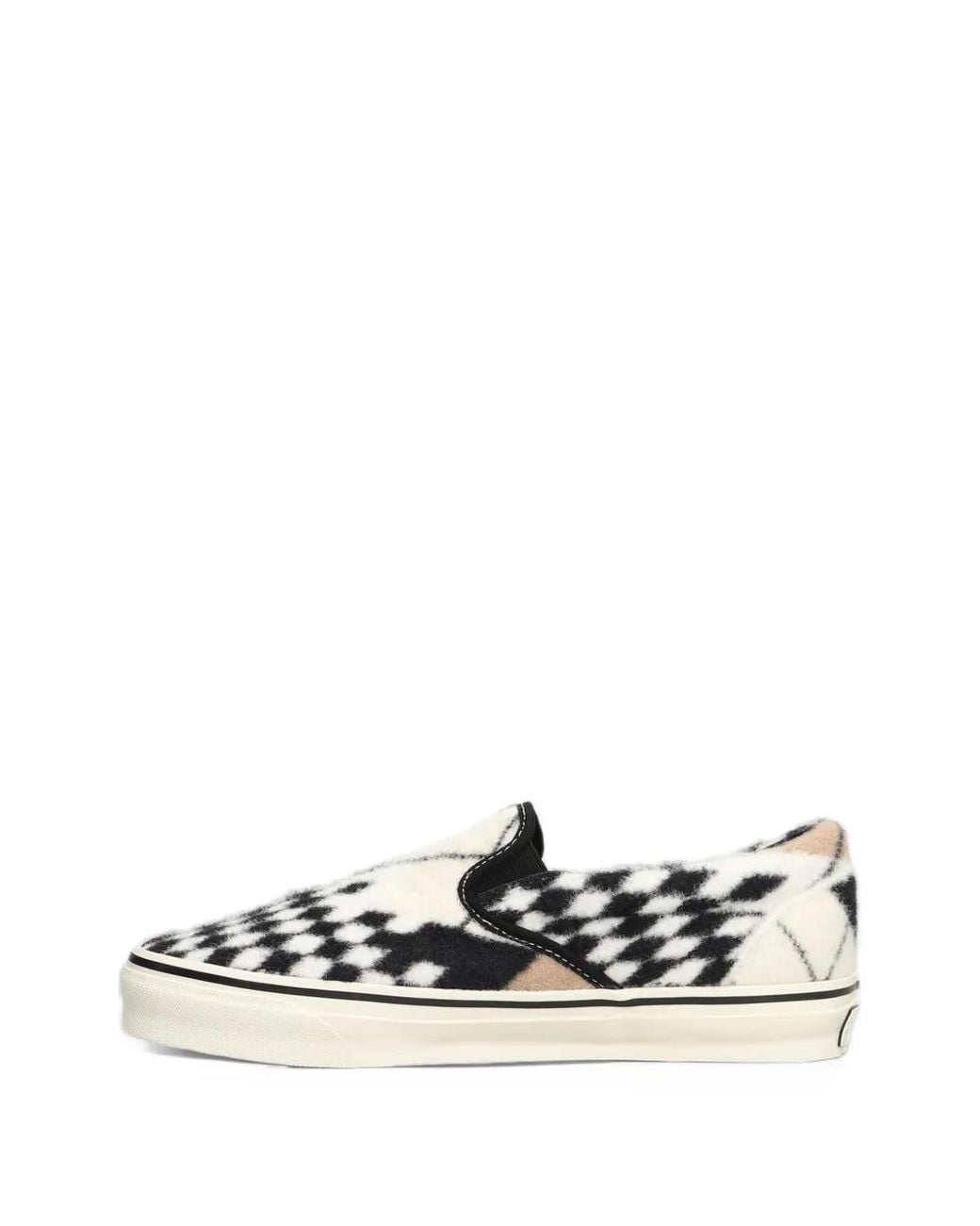 Vans White Checkered Argyle Slip-On Sneakers for men
