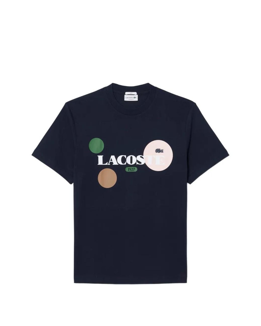 Lacoste Blue Printed Cotton Jersey T-Shirt