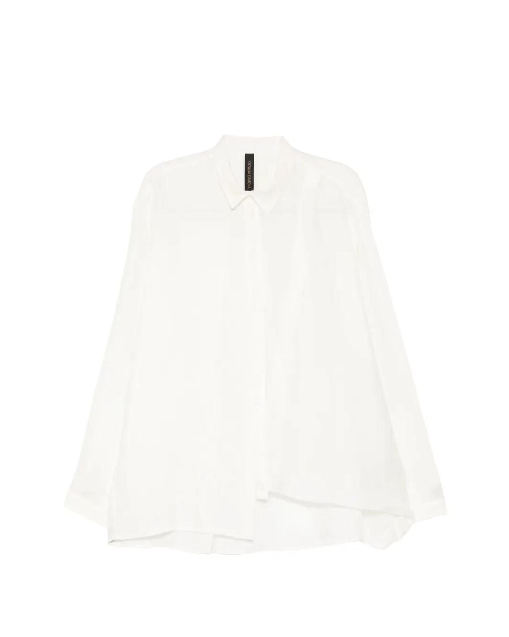 Giovanni Cavagna White Asymmetric-Hem Shirt for men