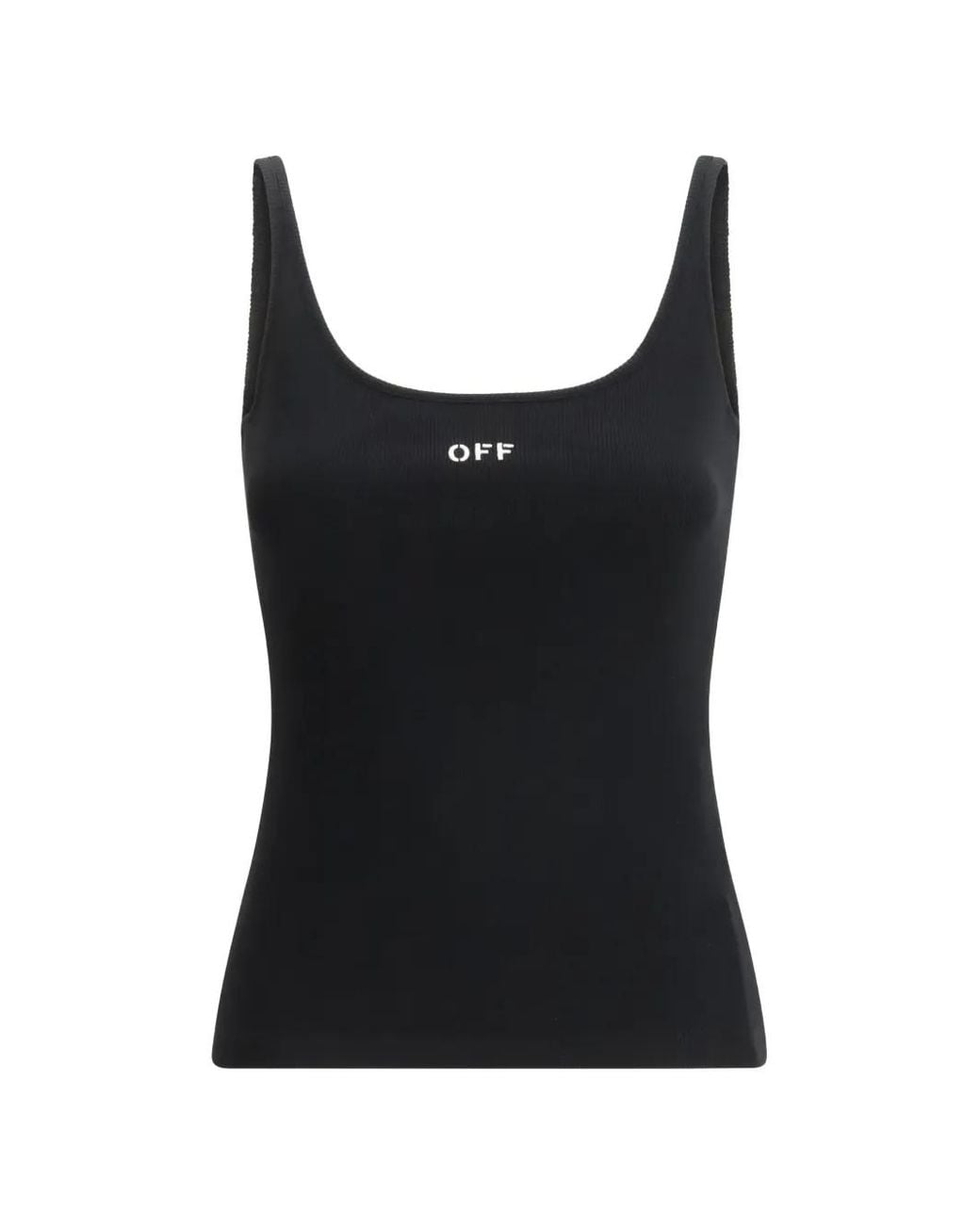 Off-White c/o Virgil Abloh Black Ribbed Tank Top