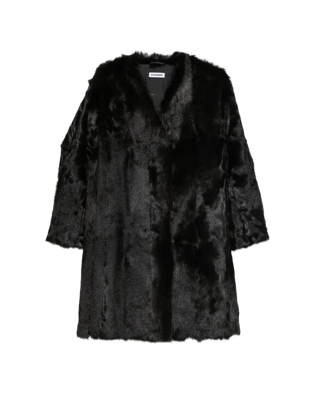 Jil Sander Black V-Neck Coat