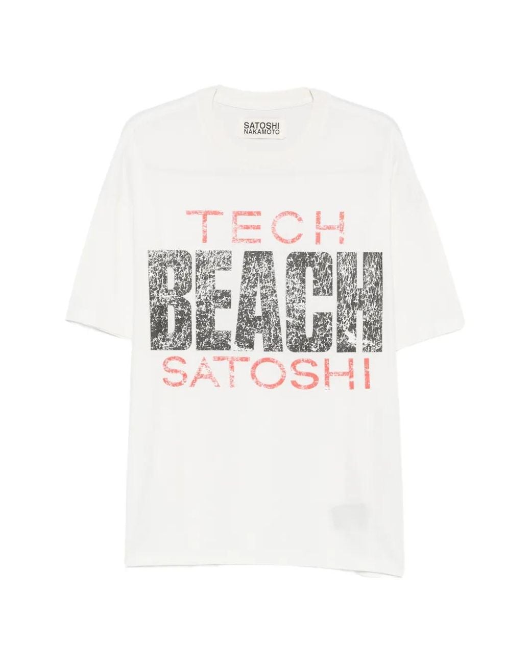 Satoshi Nakamoto White Slogan-Print T-Shirt for men