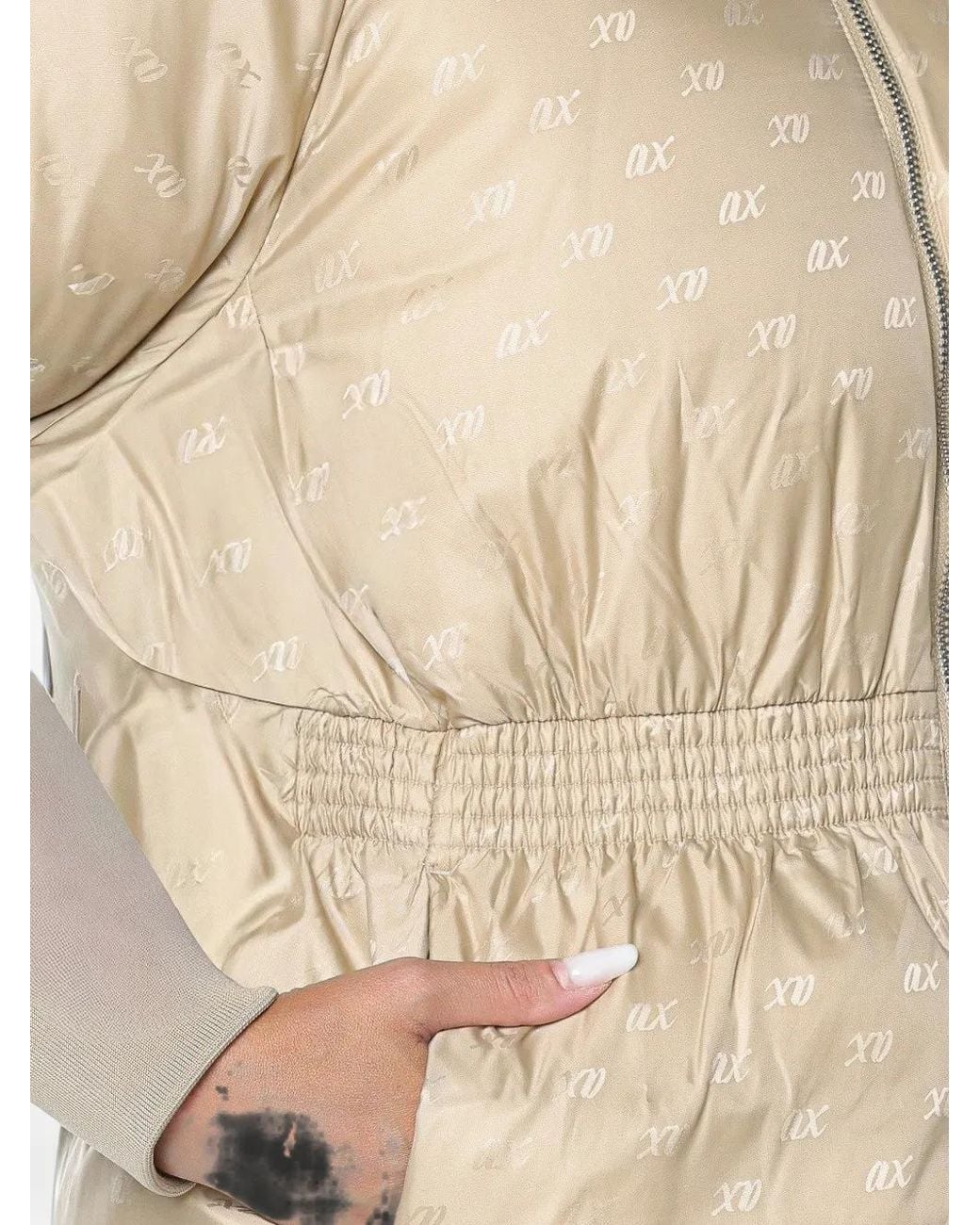 ARMANI EXCHANGE Natural Logo-Print Hooded Jacket