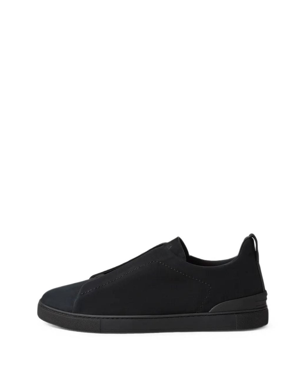 Zegna Black Triple Stitch Secondskin Sneakers for men