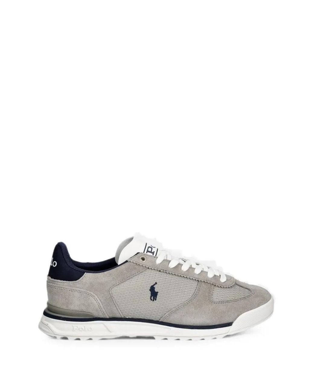 Polo Ralph Lauren White Logo-Embroidered Panelled Sneakers for men